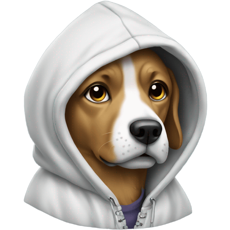 Dog wearing hoodie emoji