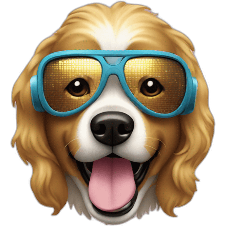 Seventies disco dog emoji