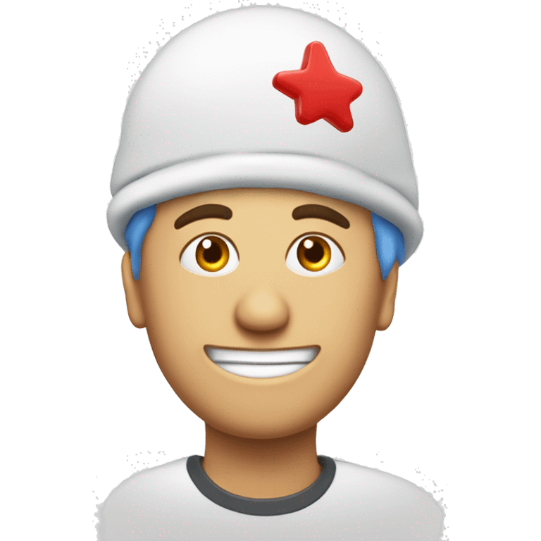 bonhomme avec un pouce en l'air, on voit un bout de son cerveau avec dessus de capteurs d'EEG emoji