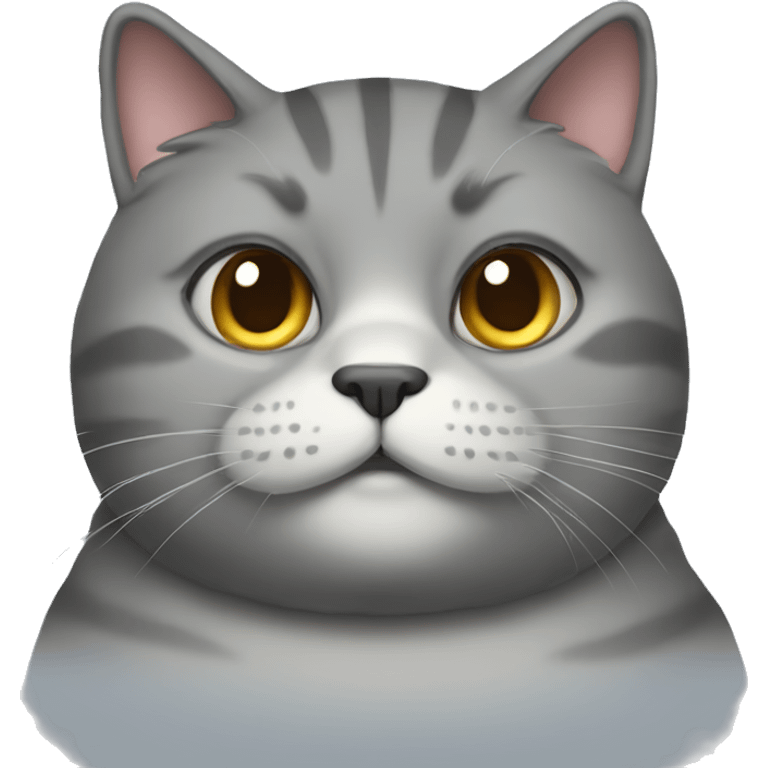 Grey fat cat emoji