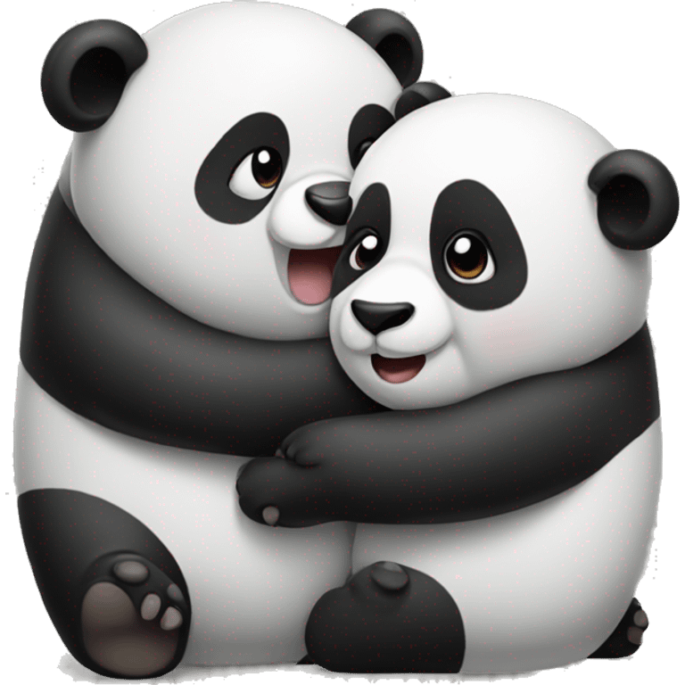 one panda, hug a other panda  emoji