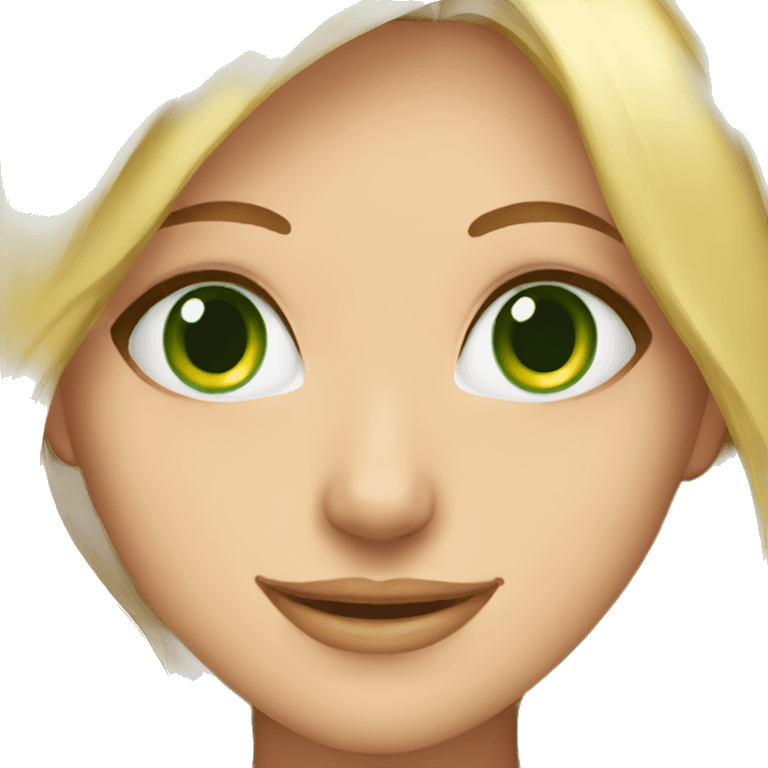 cozy green eyed blonde indoor smile portrait emoji