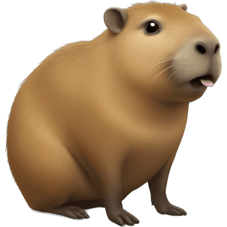 Capybara in toilet room poops emoji