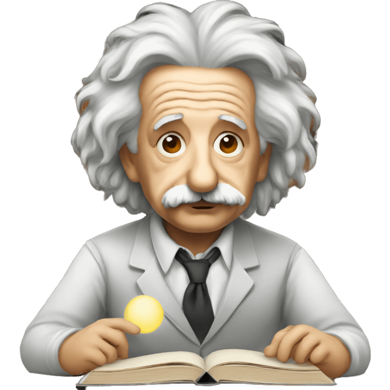 albert einstein sad reading book emoji