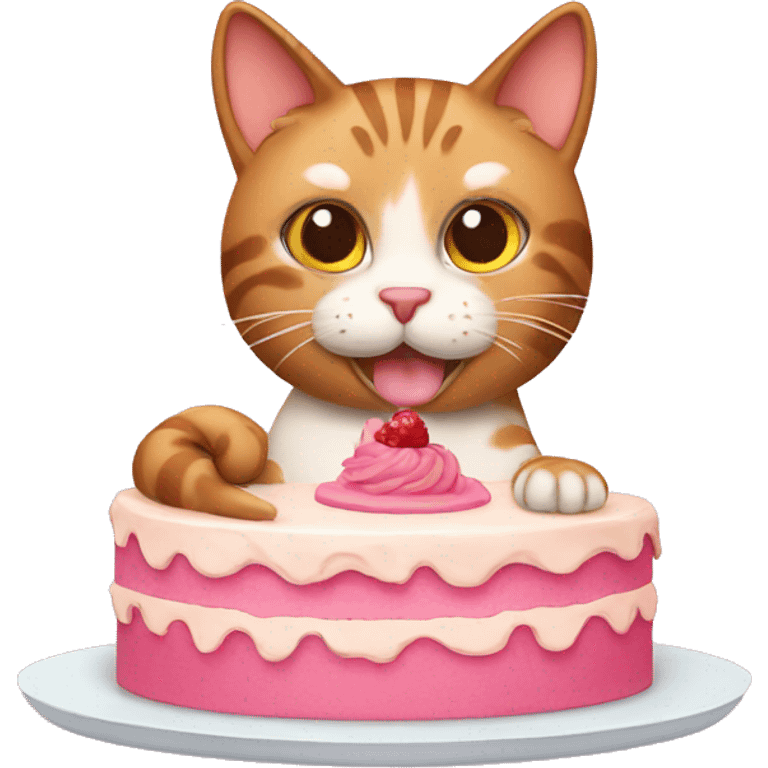 Cat with cake emoji