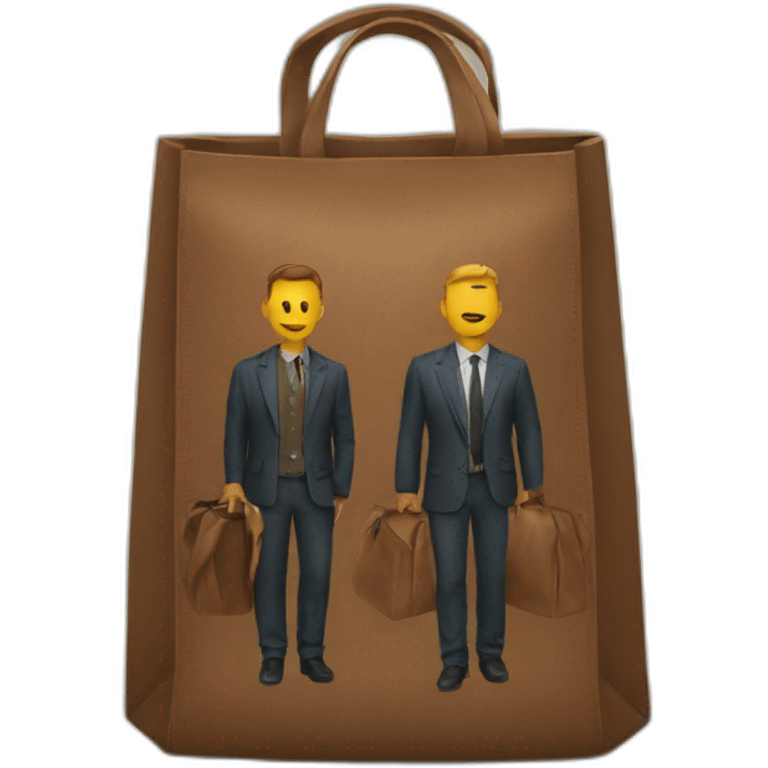 Bag with men emoji