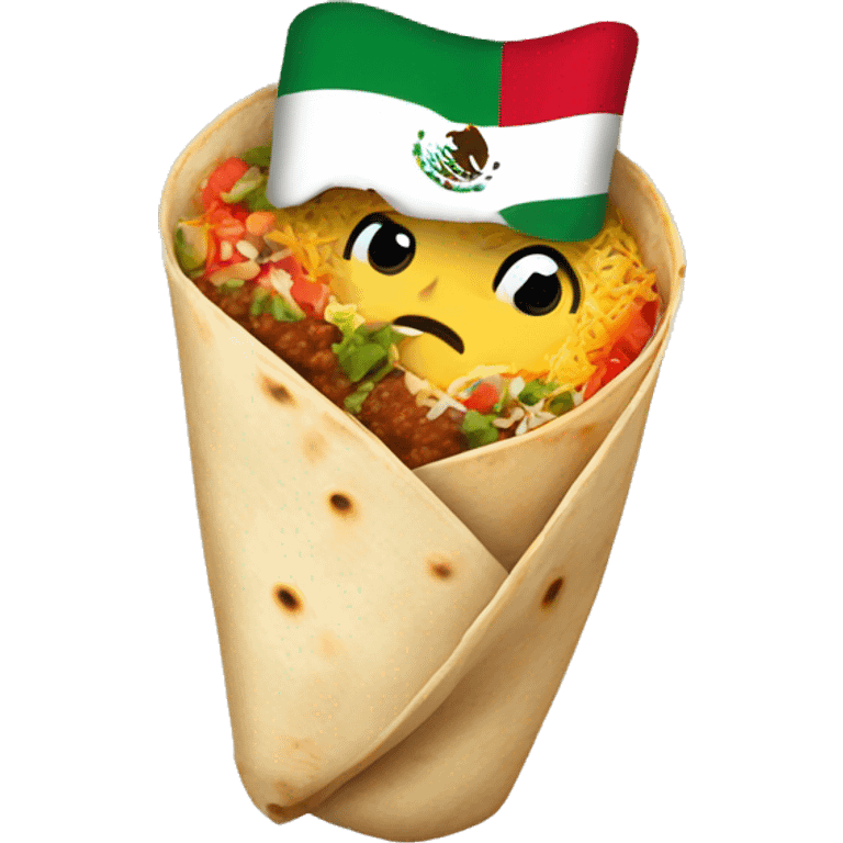 Burrito with Mexican Flag emoji