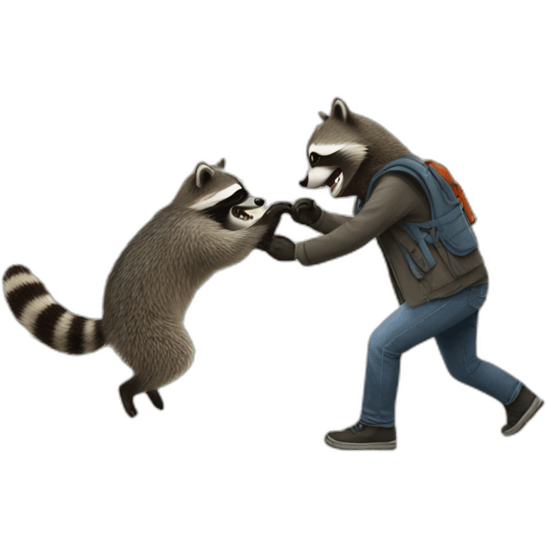 raccoon attacking a person emoji