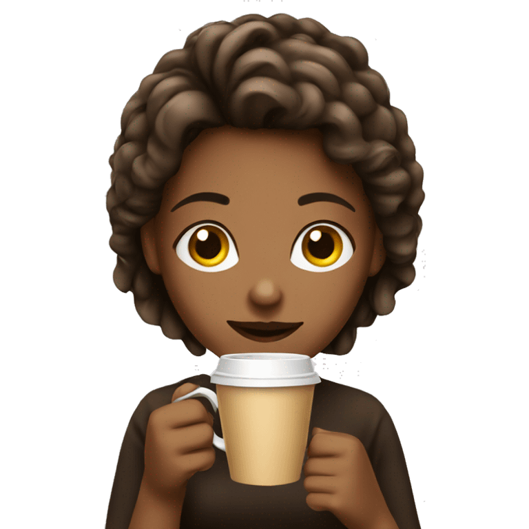 girl with a coffe emoji