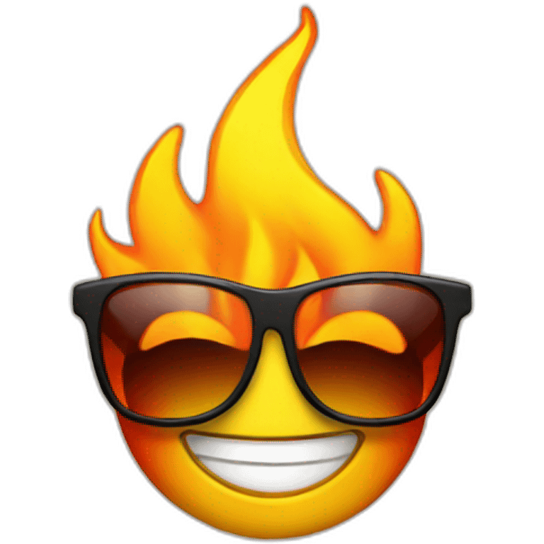 Fire smiling with sunglasses emoji