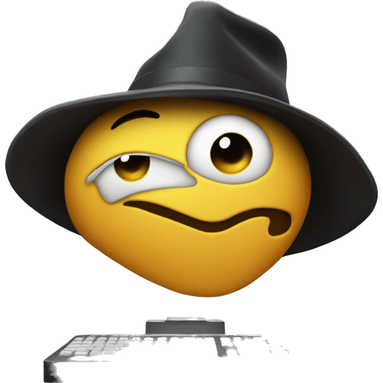 ra dMagic hat in front of computer emoji