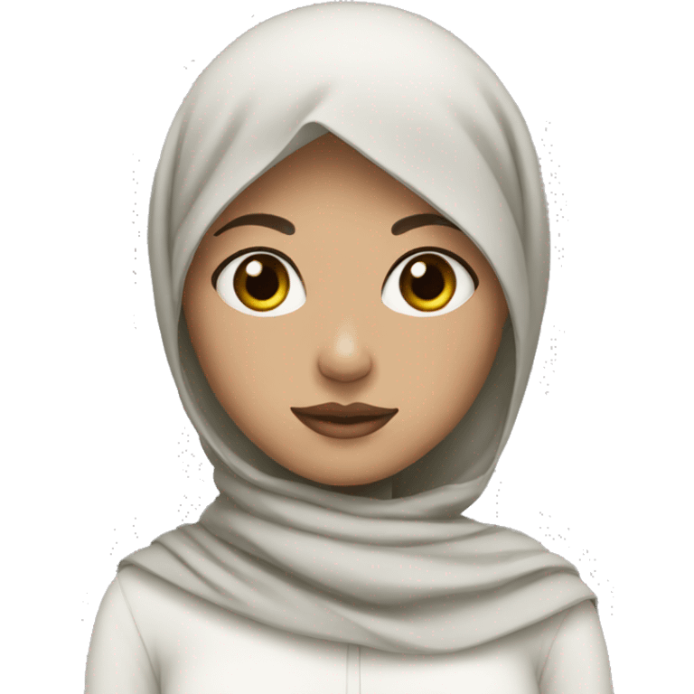 make a girl with hijab fair skin and black eyes emoji