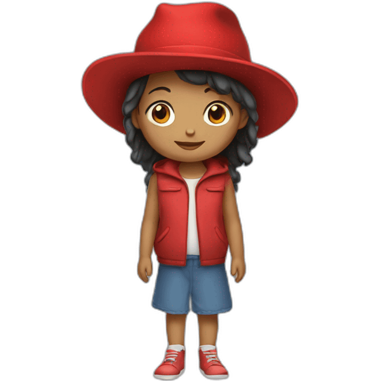 A little girl with a red hat emoji