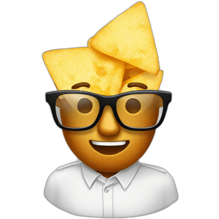 nacho chip with glasses emoji