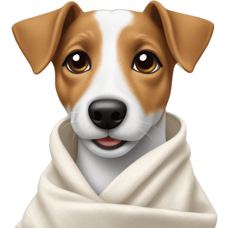 Create jack russel terrier in a blancket emoji