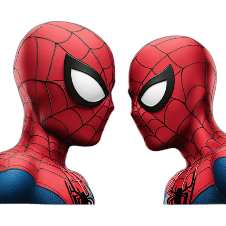 two spiderman pointing at each other emoji