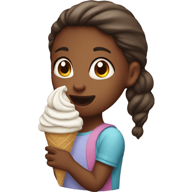 girl eating ice cream emoji