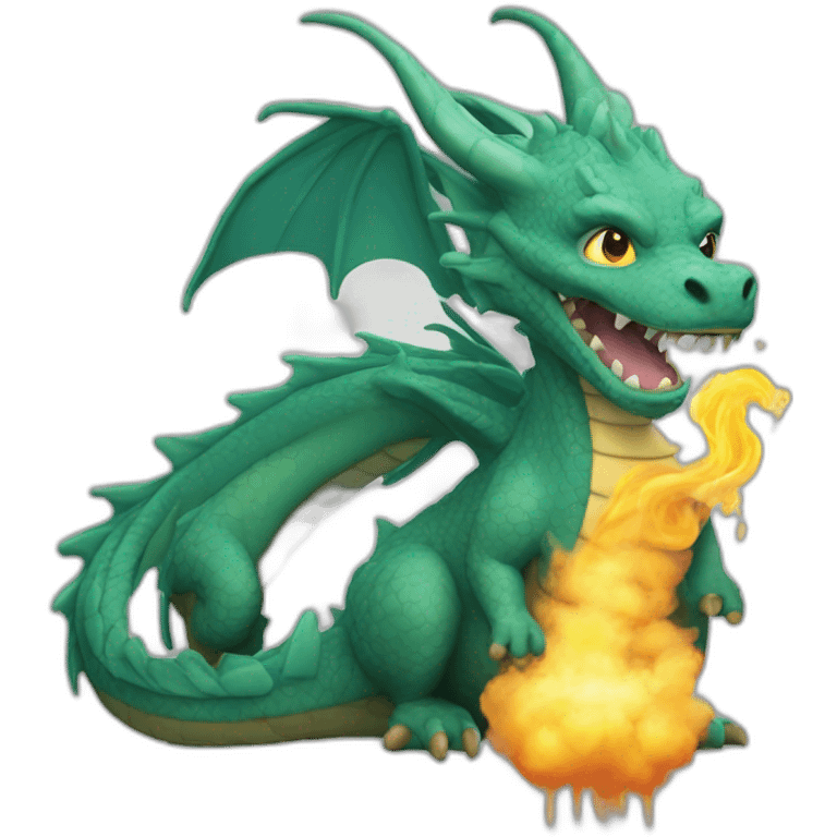 Dragon qui fumé une chicha emoji