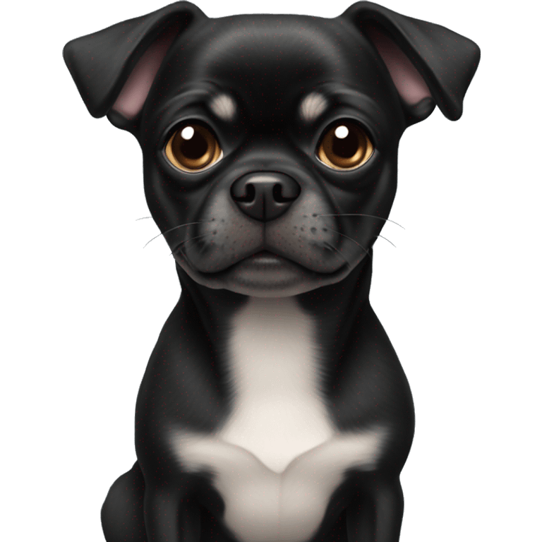 Black Chihuahua cross pug emoji