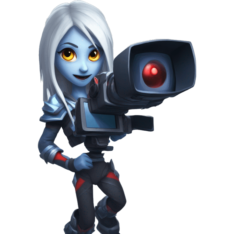 Vengeful Spirit from dota 2 holding a video camera emoji