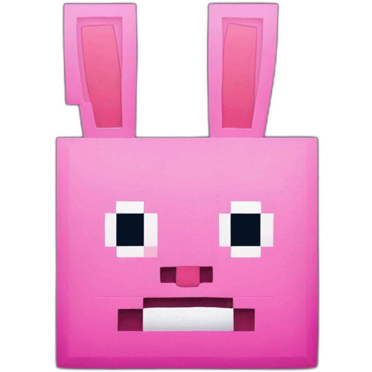 Evil square pixelated pink rabbit emoji