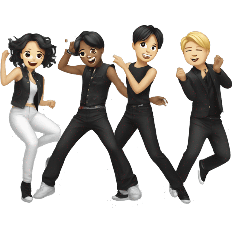 Kpop band dancing emoji