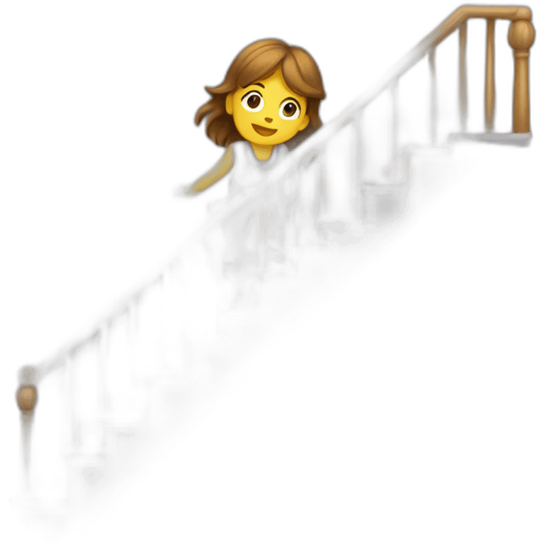 une femme qui tombe dans un escalier emoji