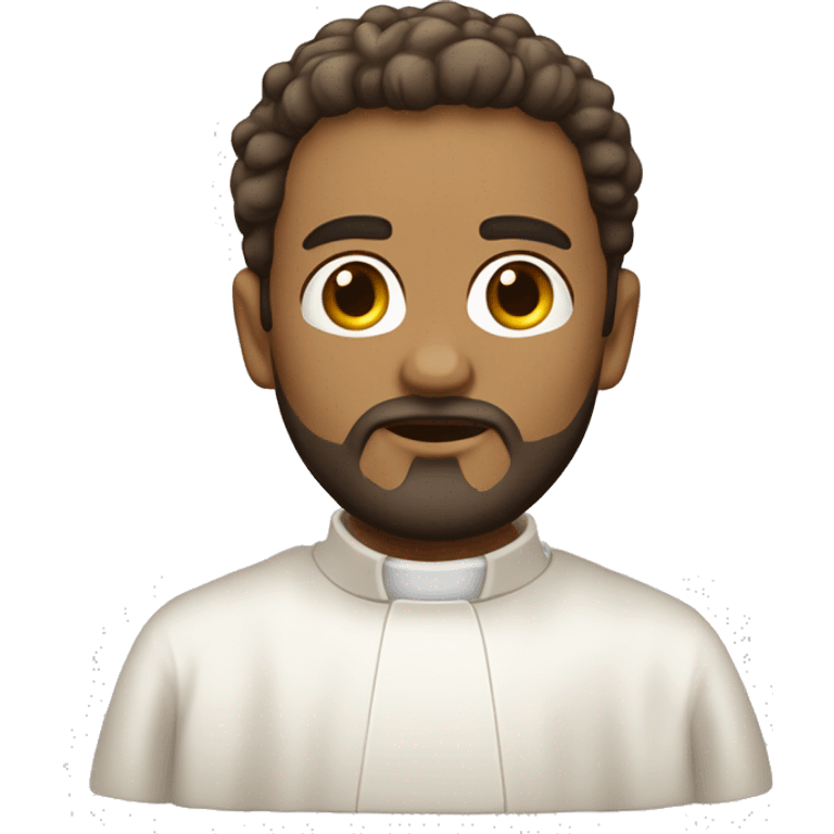 sacerdote con barba con  piel blanca de cuerpo completo emoji