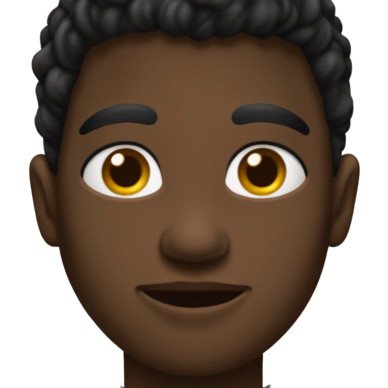 Adolescentes con piel nestisa y pelo negro que tenga un buzo negro y ojos marrones emoji