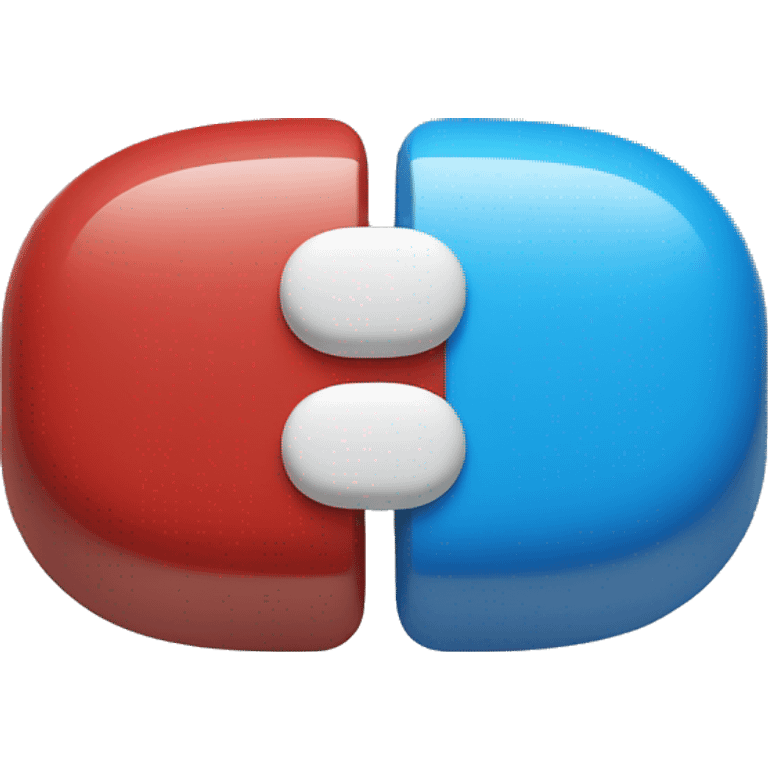 half red and half blue medicine pill emoji