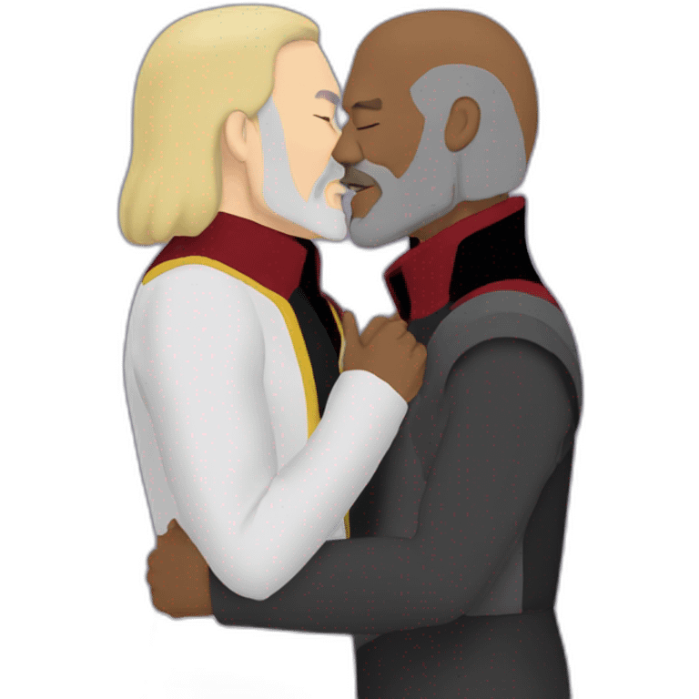 picard and worf kiss emoji