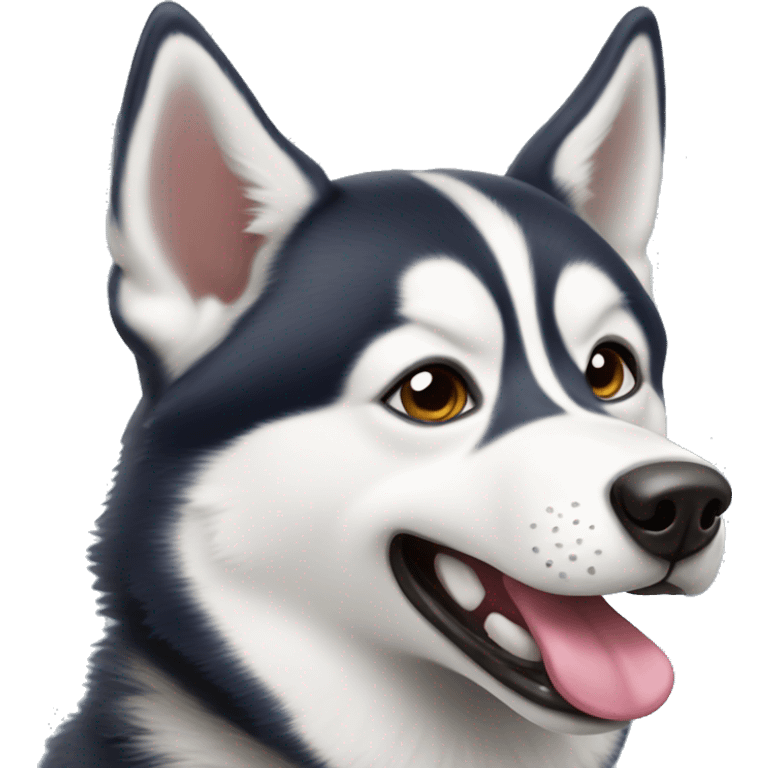 Husky sticking tongue out emoji