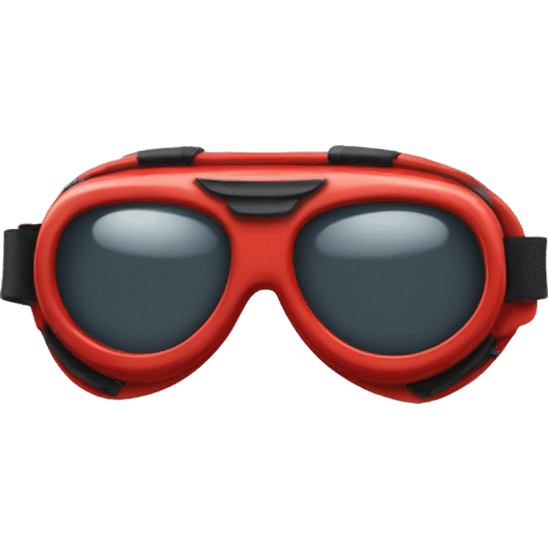 goggles with red frame，wing-inspired emoji