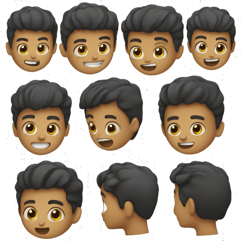 niño peinando su pelo emoji