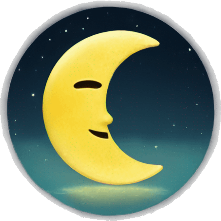 cresent yellow tinted moon with water filling half way inside of it emoji