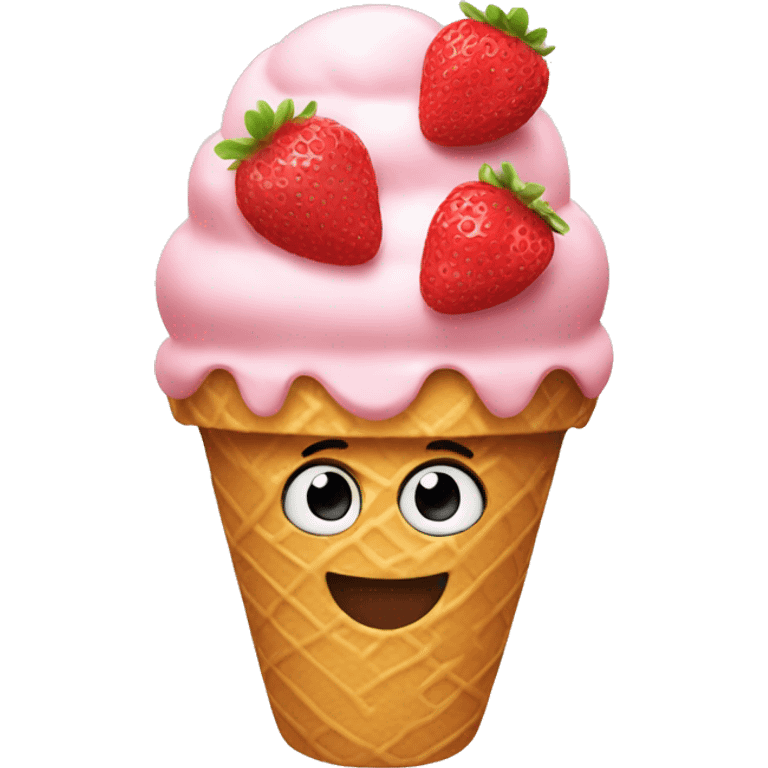 Icecream with strawberrys emoji