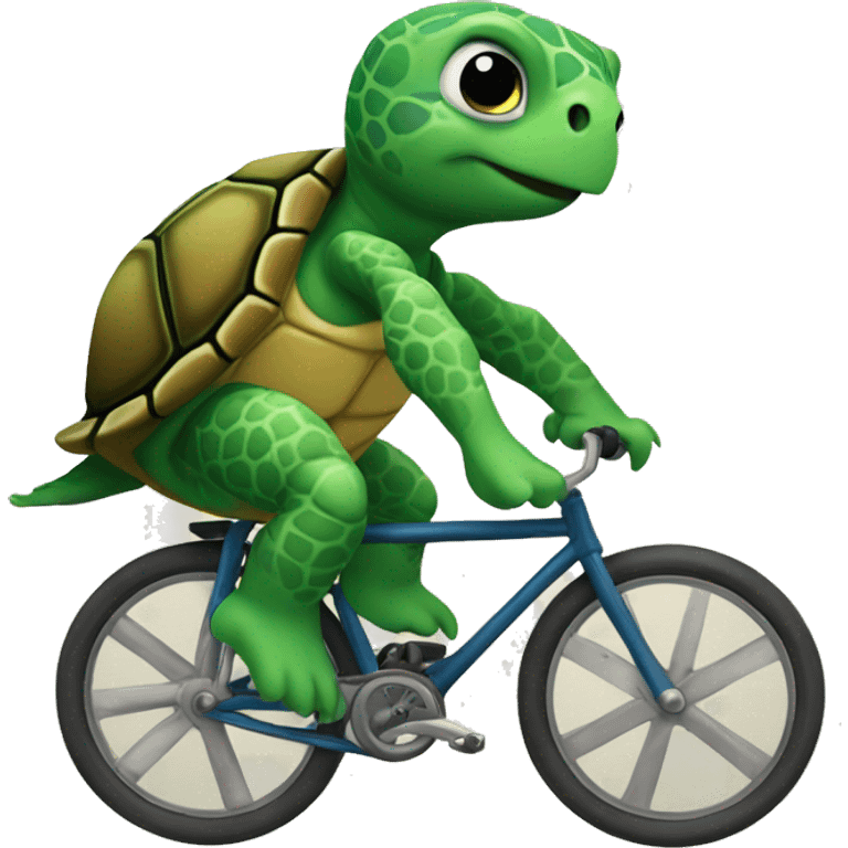 Turtle riding a bike  emoji