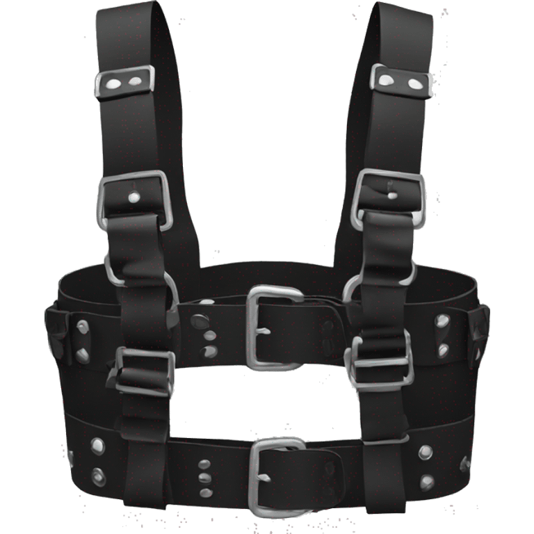 Black punk fashion chest harness emoji