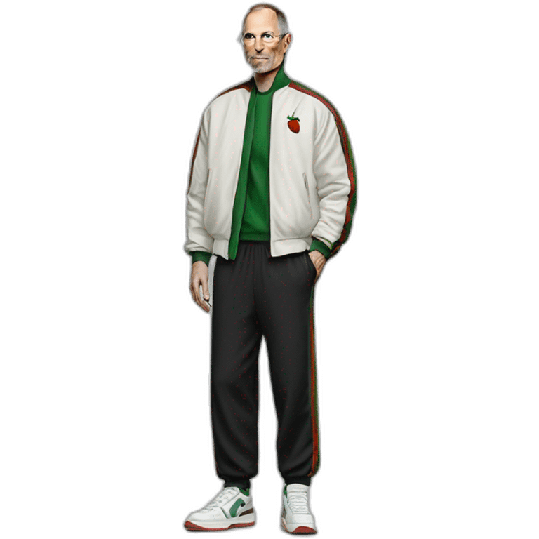 Steve Jobs with Gucci jogging suit with Jordan’s sneakers  emoji