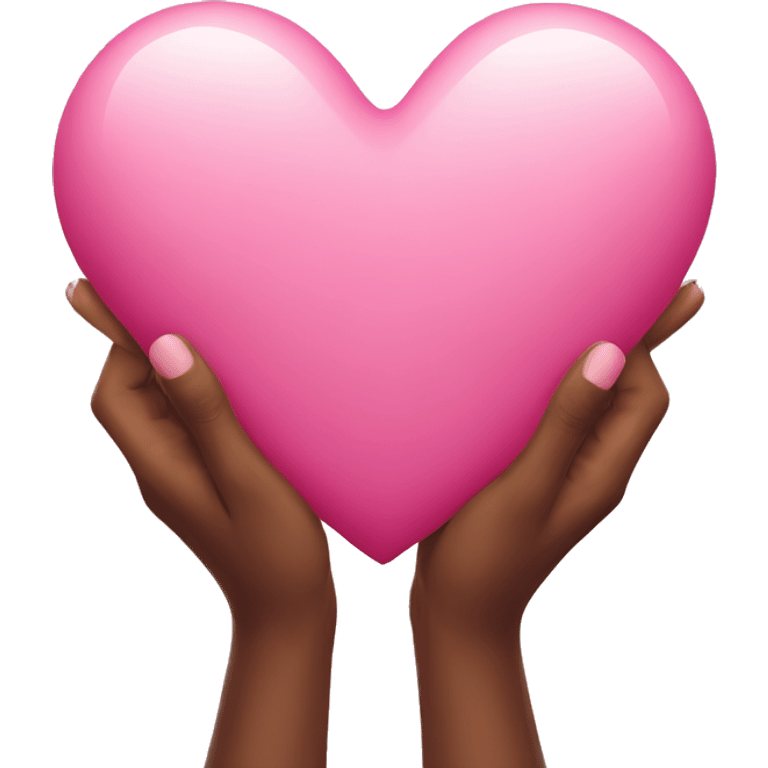 pink heart in hands emoji