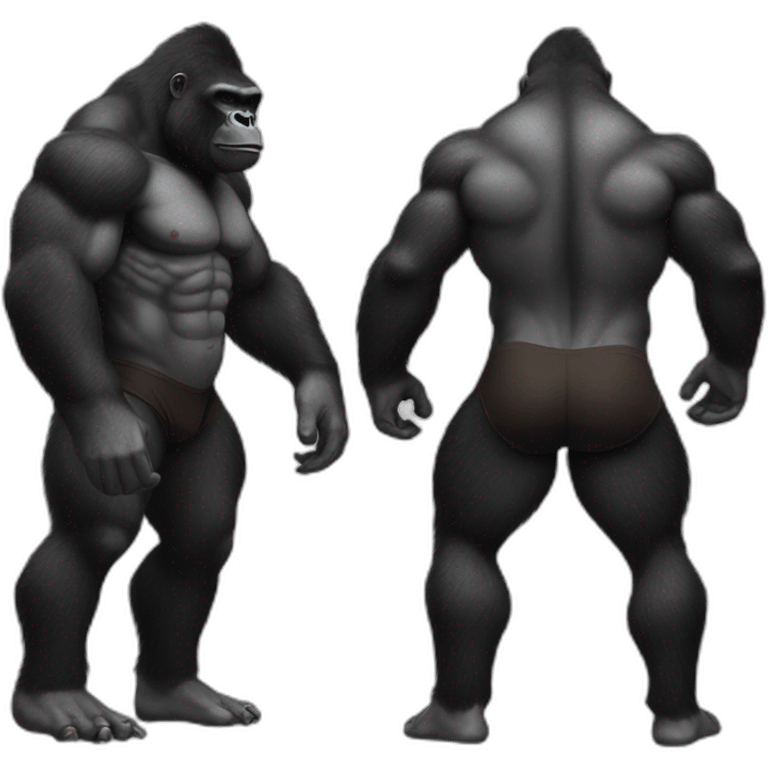 Body building gorilla emoji