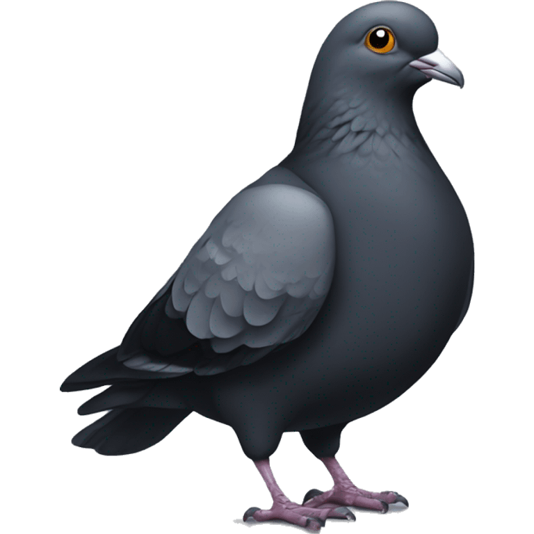 edgey fashionable pigeon wearing all black emoji