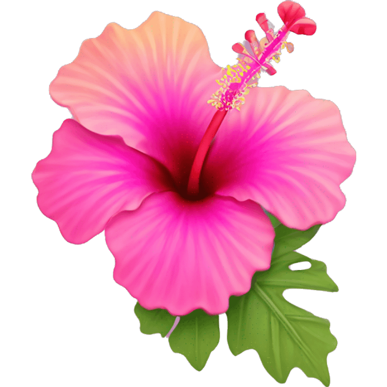 Ombré pink hibiscus flower emoji