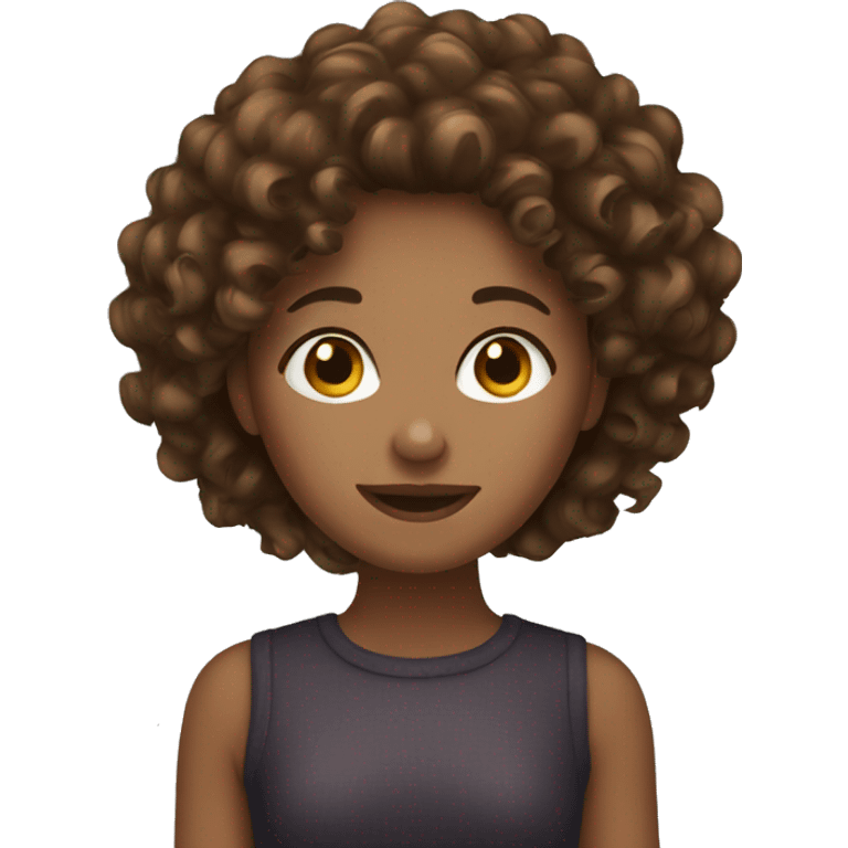 brown curly hair girl emoji