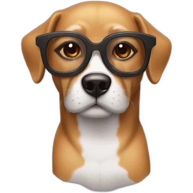 Perro con lentes emoji