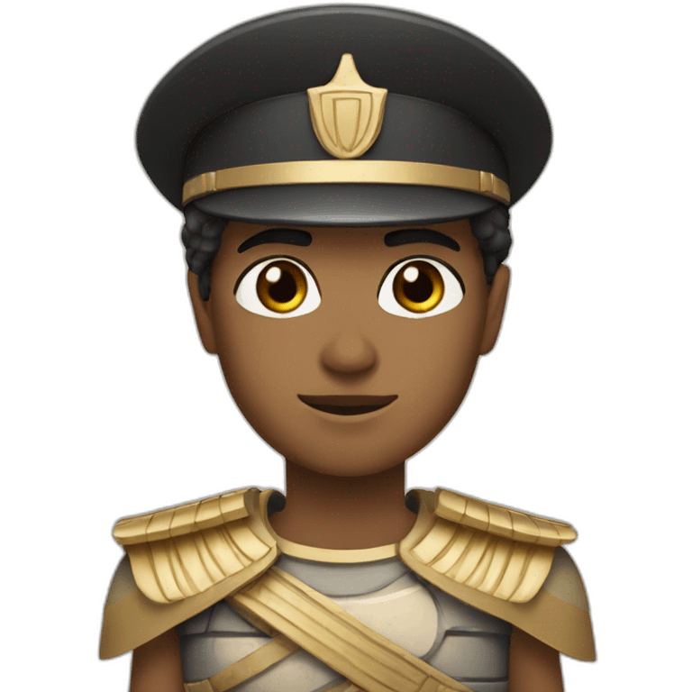 egyptian with white skin brown eyes soldier emoji