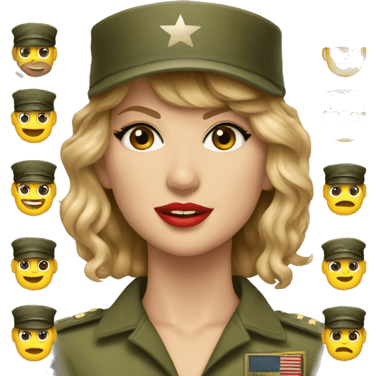 Taylor swift with an army hat on emoji