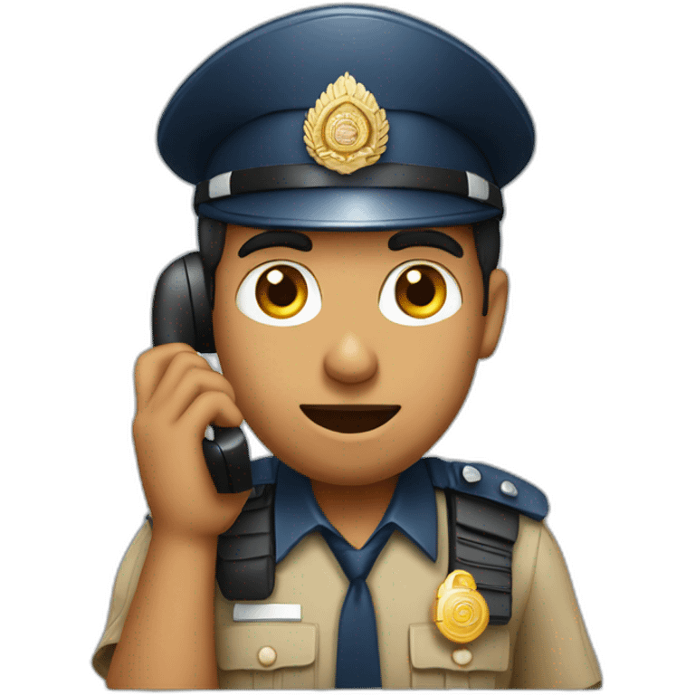 Indian policeman calling on phone emoji