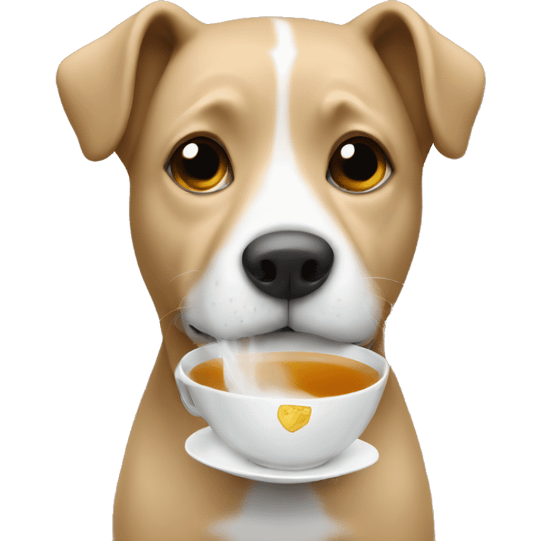 dog drinking tea emoji