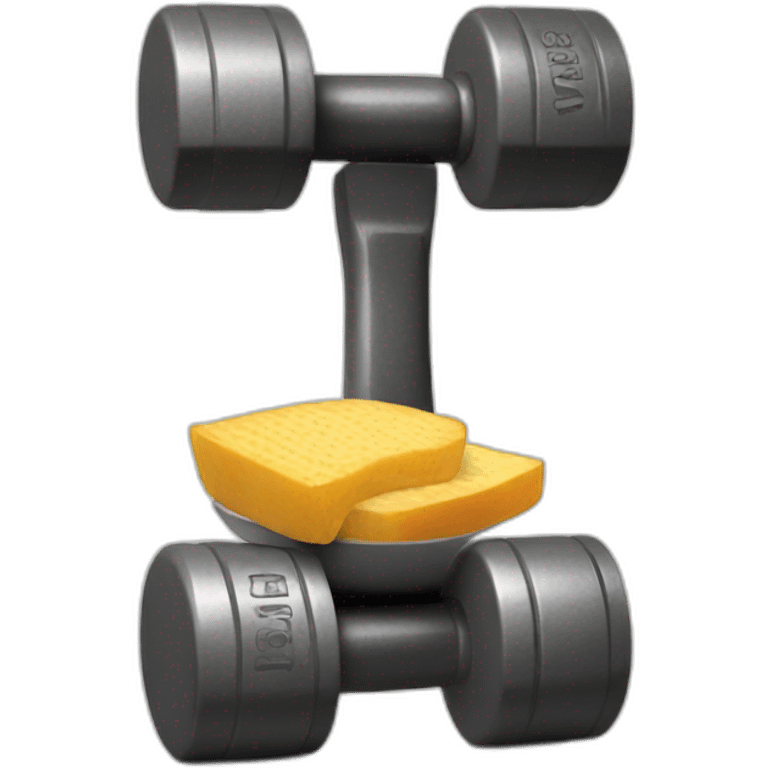 dumbbell with food emoji